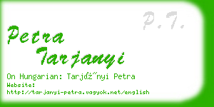 petra tarjanyi business card